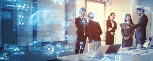 Business and technology concept, smart office